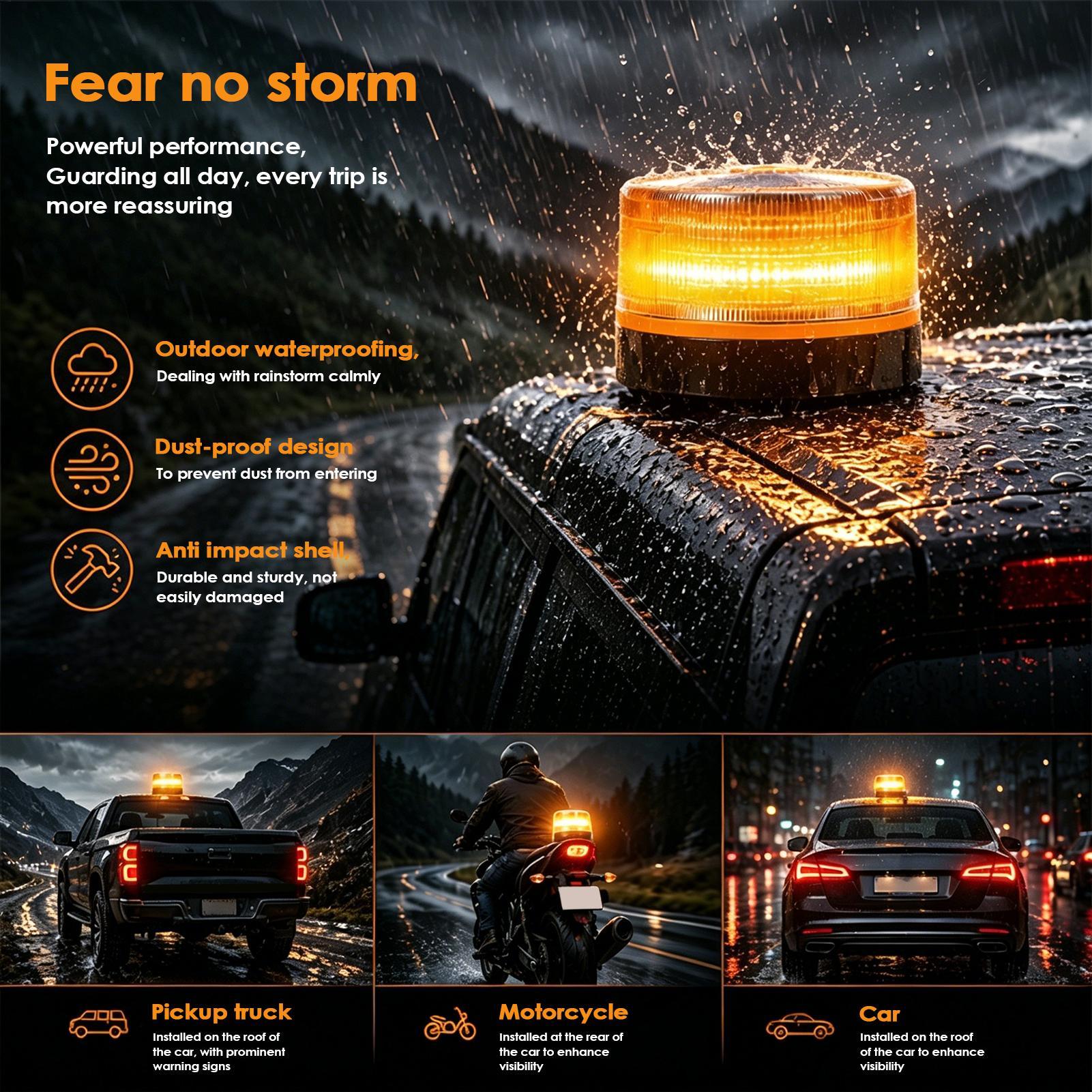 LEDビーコンライトアンバー点滅ランプ磁気ベース付きLEDス - Sos Light Strobe のレビューと価格
