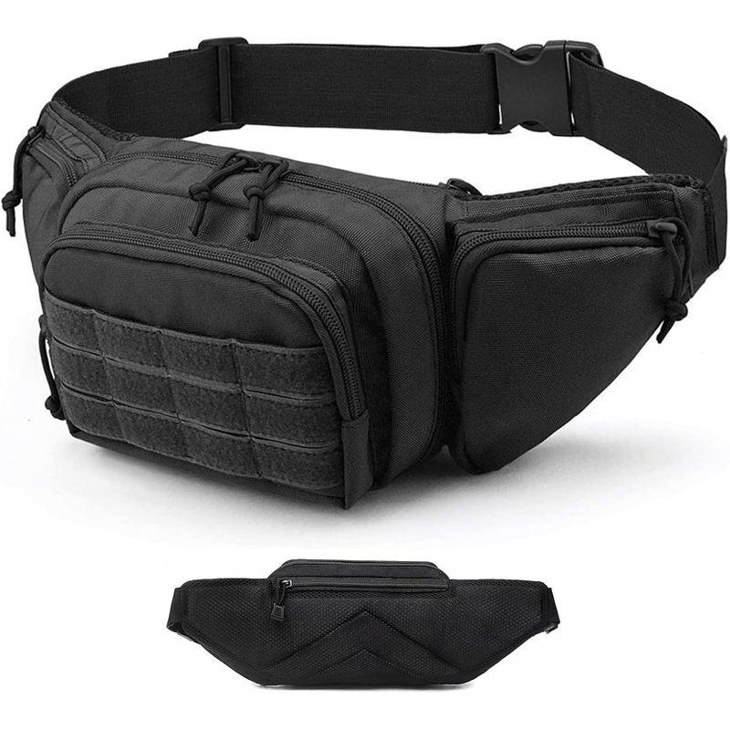600Dオックスフォード製マルチポケットウエストパック、調節 - Fishing Kit Compact のレビューと価格