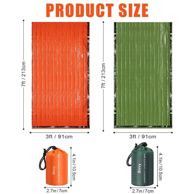 防水軽量サーマル緊急寝袋ビビーサック - サバイバルブランケ - Bivy Bag Emergency のレビューと価格