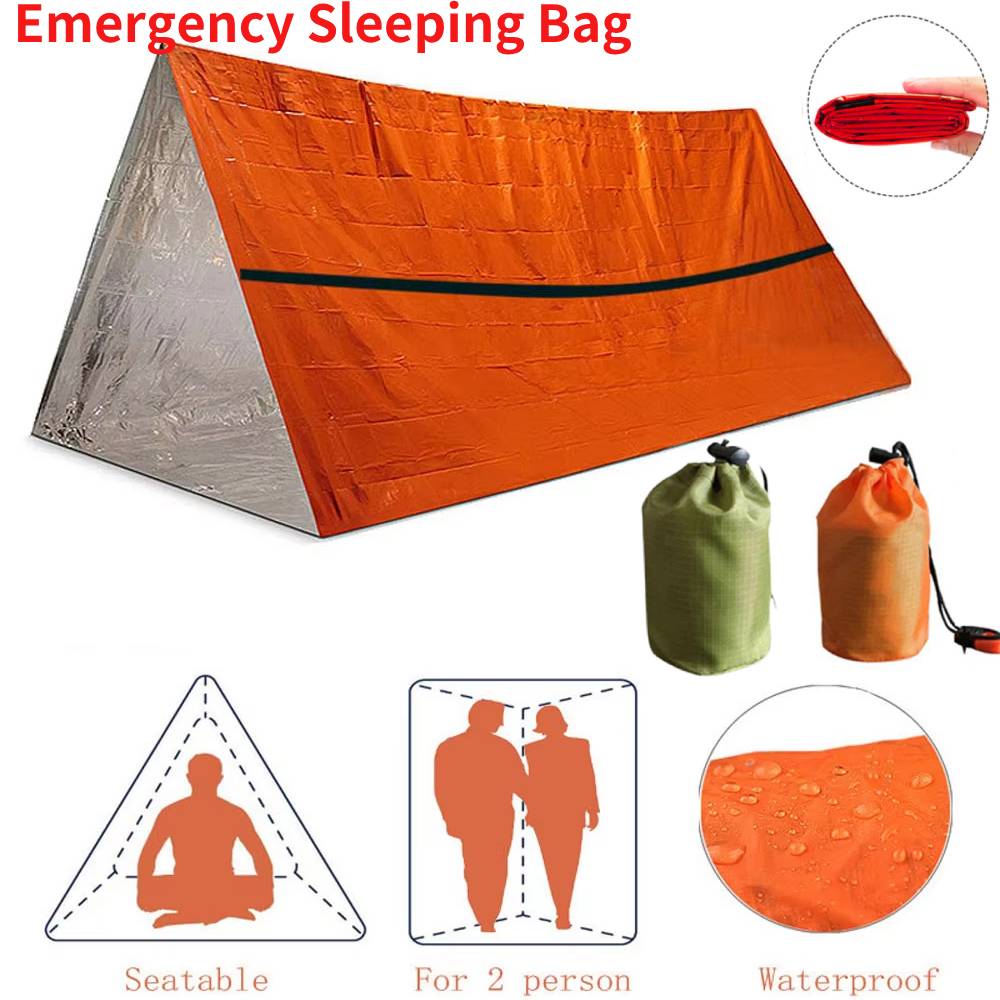 ポータブル防水緊急サバイバル寝袋屋外 EDC キャンプギアサ - Bivy Bag Emergency のレビューと価格