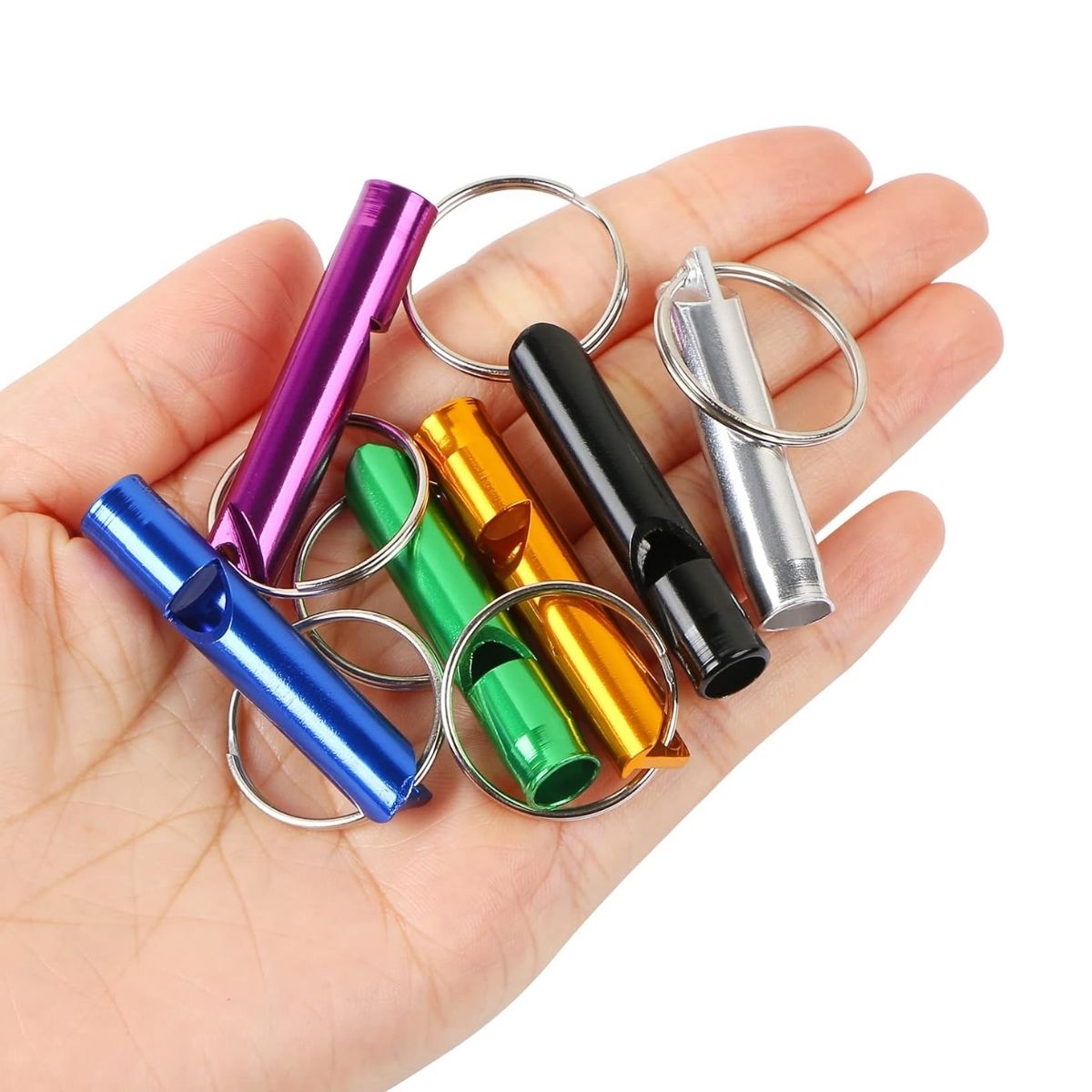 7色ランダムカラーの緊急用ホイッスル（キーチェーン付き）、ア - Emergency Whistle Loud のレビューと価格