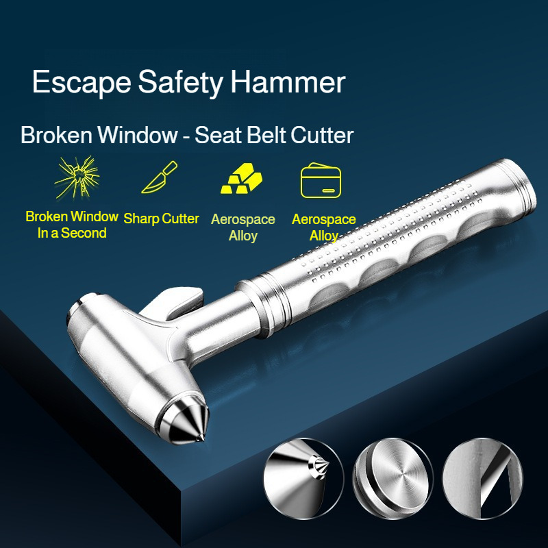 シートベルトカッター付きの車用安全ハンマー。緊急脱出用ハンマ - Rescue Rope Throw のレビューと価格